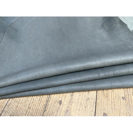 Lot de 3 peaux de cuir stretch identiques naturel gris cendre - Cuir en stock