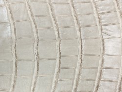 Cuir de crocodile véritable beige mat maroquinerie bijoux - Cuir en Stock