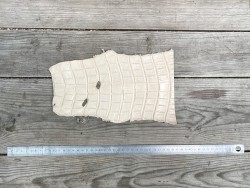 Cuir de crocodile véritable beige mat maroquinerie bijoux - Cuir en stock