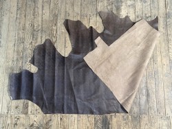 Demi-peau de cuir de vachette effet tressé brun - maroquinerie - cuirenstock