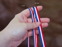 Ruban 7 mm tricolore drapeau français vendu au mètre couture - Cuirenstock