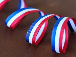 Ruban tricolore français 12 mm - Cuir en Stock