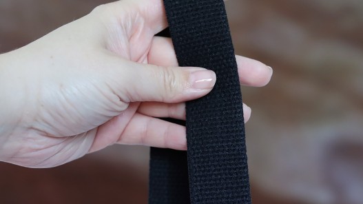 Ruban noir épais en coton pour sangles et anses 30 mm - Cuir en Stock