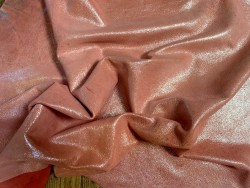 Demi peau de cuir de vachette rose métallisé - maroquinerie - Cuirenstock