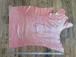 Demi peau de cuir de vachette rose métallisé - maroquinerie - Cuir en stock