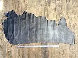 Demi peau de cuir de veau grain façon galuchat gris argenté - maroquinerie - cuir en stock
