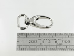 Mousqueton anneau oblong tournant nickelé - cuirenstock