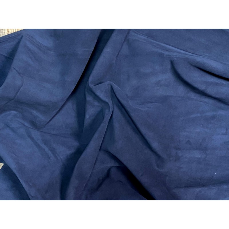 Peau de veau velours bleu marine - maroquinerie - Cuirenstock