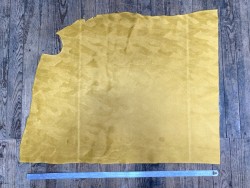 Demi peau de cuir de veau grain façon camouflage jaune - maroquinerie - cuir en stock