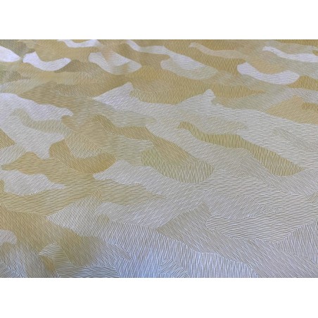 Demi peau de cuir de veau grain façon camouflage jaune - maroquinerie - Cuirenstock