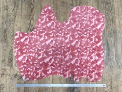 Peau de veau velours façon camouflage rose - maroquinerie - Cuir en stock