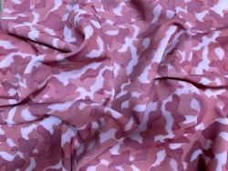 Peau de veau velours façon camouflage rose - maroquinerie - Cuirenstock
