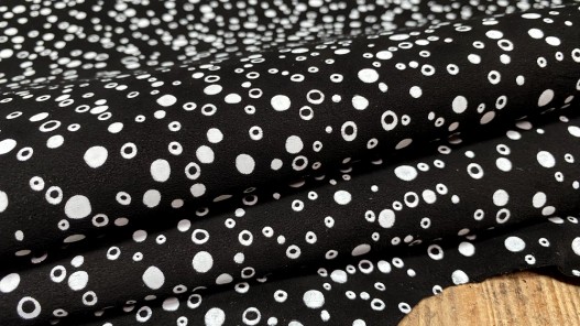 Chèvre velours noir aux motifs bulles - maroquinerie - cuirenstock