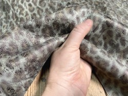 Demi peau de veau nacré façon léopard - maroquinerie - Cuir en stock