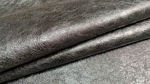 Peau de veau métallisé gris platine - maroquinerie - cuirenstock