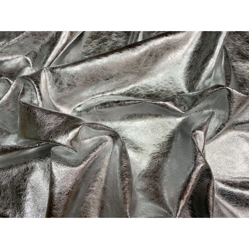 Peau de veau métallisé argent - maroquinerie - Cuir en Stock