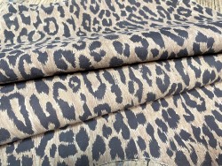 Peau de cuir de chèvre imprimée façon léopard brun - maroquinerie - Cuir en Stock