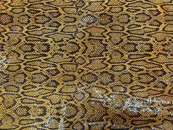 Demi peau de cuir de veau grain façon serpent fauve - maroquinerie - Cuirenstock