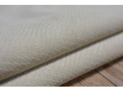 Peau de veau velours imprimé façon serpent beige - maroquinerie - cuir en stock