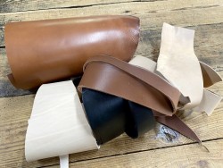 Chutes de cuir épais - Collet de vache - Tannage végétal - vente au kilo - Cuir en Stock