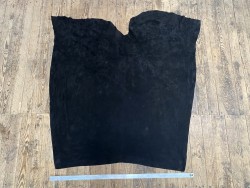 Grande peau de veau velours noir - maroquinerie - ameublement - cuir en stock
