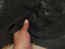 Grande peau de veau velours noir - maroquinerie - ameublement - Cuir en stock