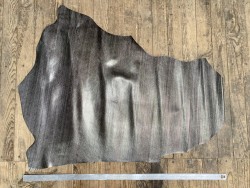 Demi peau de veau métallisé grainé argent platine - maroquinerie - cuir en stock