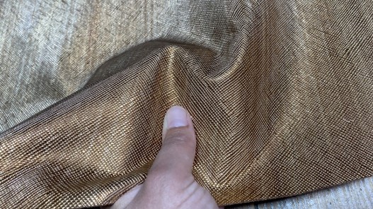 Demi peau de veau métallisé grainé bronze - maroquinerie - Cuir en stock