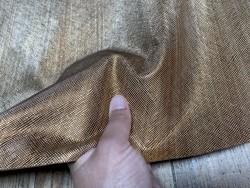 Demi peau de veau métallisé grainé bronze - maroquinerie - Cuir en stock