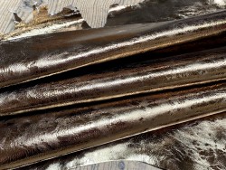 Peau de cuir de veau métallisé nuancé bronze - maroquinerie - Cuir en Stock