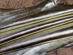 Peau de cuir de chèvre métallisé doré -  maroquinerie - Cuir en Stock