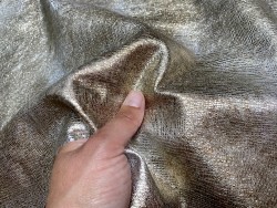 Peau de cuir d'agneau métallisé nuancé bronze -  maroquinerie - Cuir en stock
