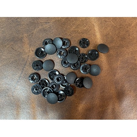 Lot boutons pression - noir - maroquinerie accessoire qualité professionnelle - Cuir en stock