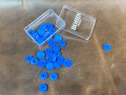 Lot boutons pression - bleu roi - maroquinerie accessoire qualité professionnelle - cuir en stock
