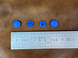 Lot boutons pression - bleu roi - maroquinerie accessoire qualité professionnelle - Cuir en stock