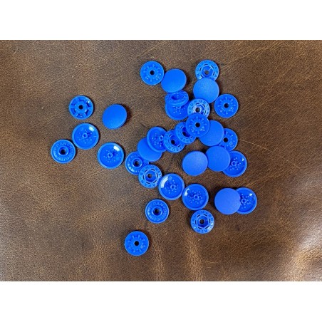 Lot boutons pression - bleu roi - maroquinerie accessoire qualité professionnelle - Cuir en Stock