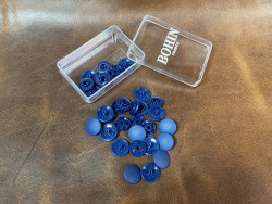 Lot boutons pression - bleu marine - maroquinerie accessoire qualité professionnelle - cuir en stock