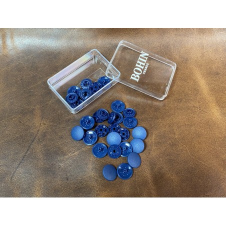 Lot boutons pression - bleu marine - maroquinerie accessoire qualité professionnelle - cuir en stock