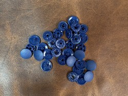 Lot boutons pression - bleu marine - maroquinerie accessoire qualité professionnelle - Cuir en Stock