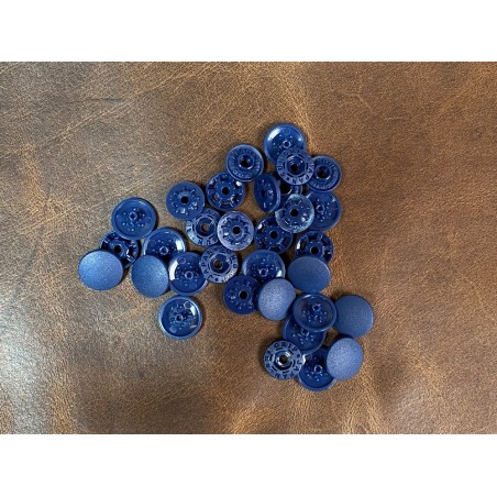 Lot boutons pression - bleu marine - maroquinerie accessoire qualité professionnelle - Cuir en Stock