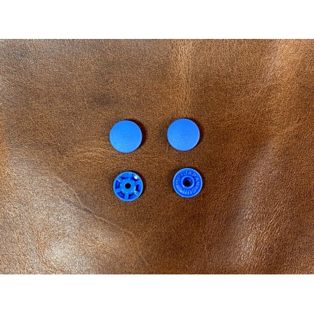 Bouton pression - bleu roi - maroquinerie accessoire qualité professionnelle - Cuir en stock