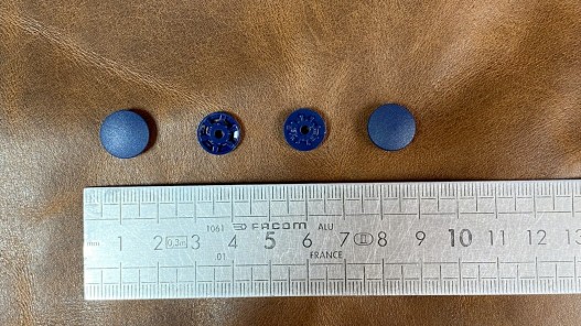 Bouton pression - bleu marine - maroquinerie accessoire qualité professionnelle - Cuir en stock