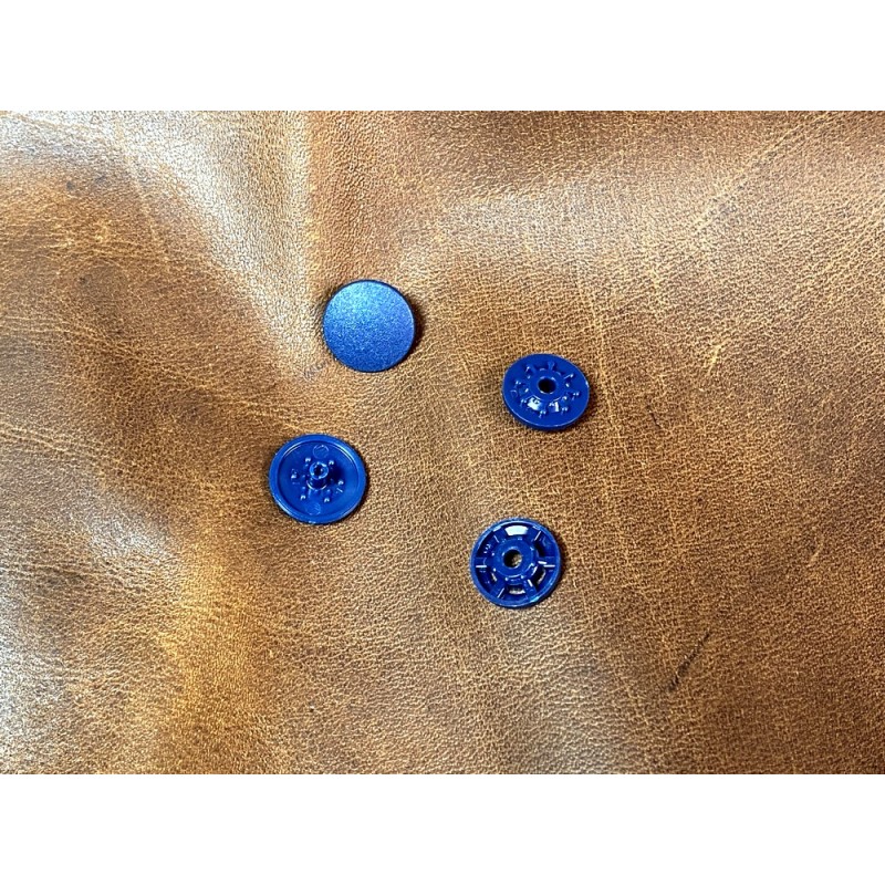 Bouton pression - bleu marine - maroquinerie accessoire qualité professionnelle - cuir en stock