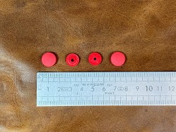 Bouton pression 13mm - Rouge - Accessoire maroquinerie - Cuir en Stock