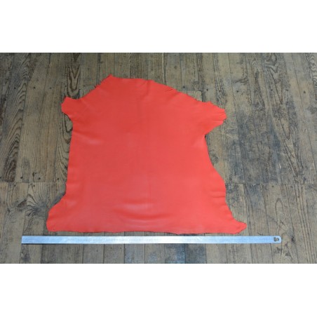 Peau de cuir d'agneau nappa corail - Cuirenstock