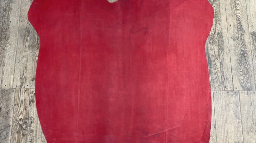 Croûte de cuir de vache velours rouge - Cuirenstock