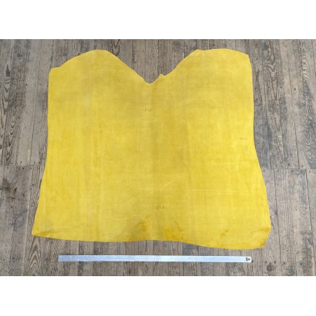 Croûte de cuir de vache velours jaune - cuirenstock