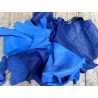 Chutes morceaux de cuir d autruche véritable - bleu - luxe - cuir en stock