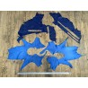 Chutes morceaux de cuir d autruche véritable - bleu - luxe - Cuir en Stock