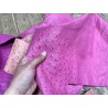 Chutes morceaux de cuir d autruche véritable - rose - luxe - Cuir en stock